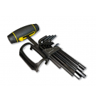 Klucze imbusowe hex wydłużone 13 szt ze stali CrV rozmiary od 1.5 do 10mm w zestawie z uchwytem pokrętłem Waryński