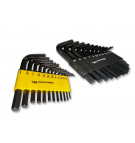 Klucze hex krótkie ze stali CrV w zestawie metryczne 1,5 do 10mm  i calowe 1/16 do 3/8