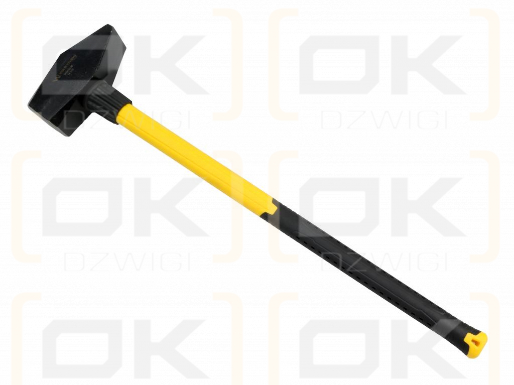 Locksmith's hammer, 10 kg very heavy with a fiberglass handle, for construction workshop work, Waryński