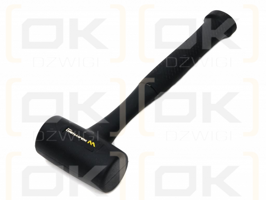 Rubber hammer black recoilless 680 g fiberglass handle Waryński
