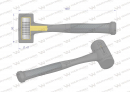 Rubber hammer black recoilless 680 g fiberglass handle Waryński