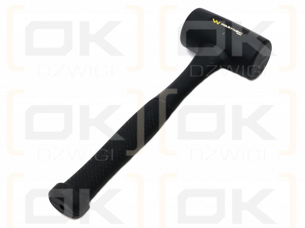 Rubber hammer black recoilless 680 g fiberglass handle Waryński