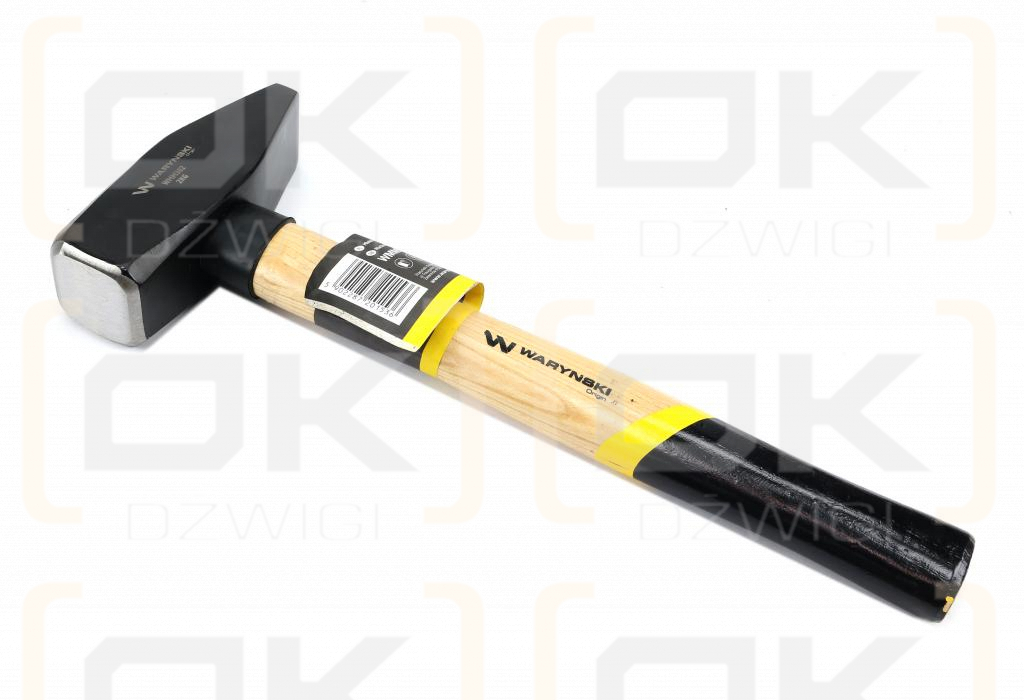 Młotek ślusarski 2 kg ciężki z jesionowym trzonkiem Waryński