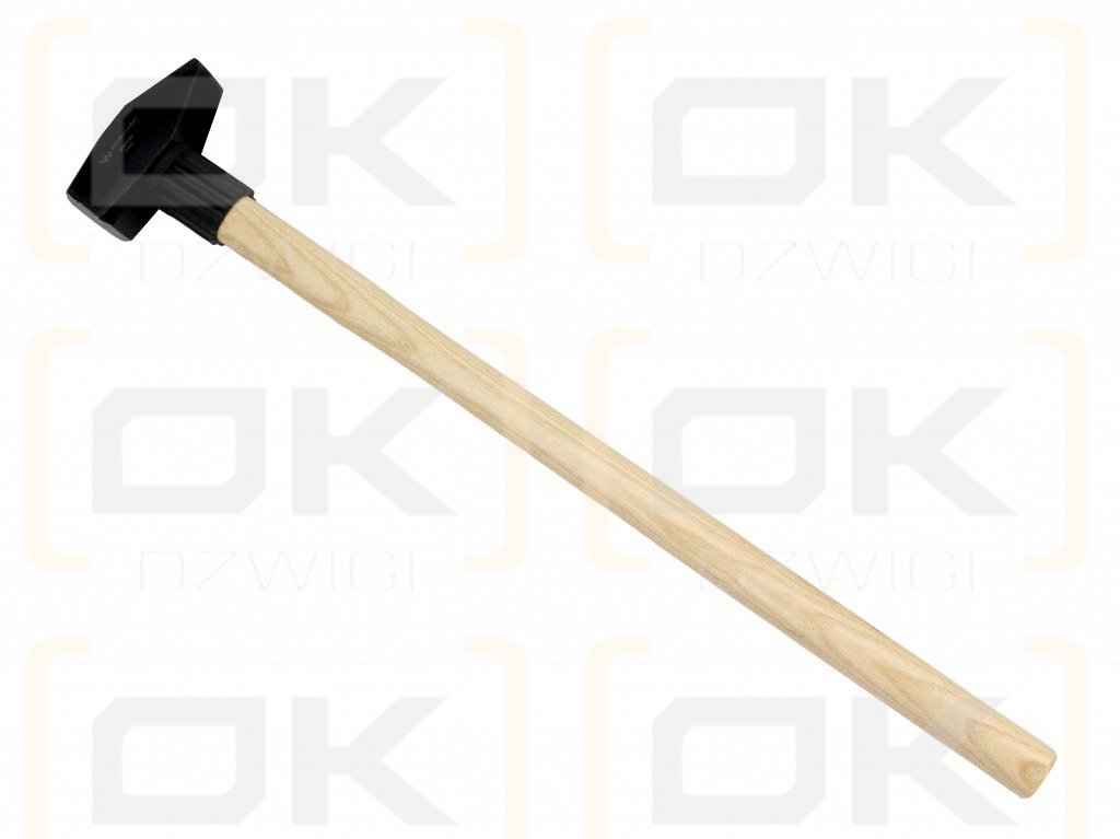3 kg heavy carpenter's hammer with wooden handle, for construction workshop work, Waryński