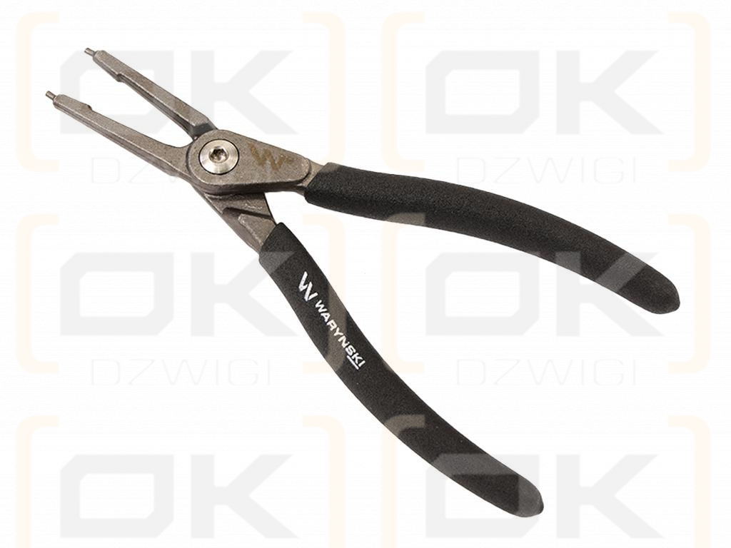 Circlip pliers, 185mm internal straight with internal spring, Waryński