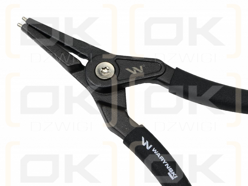 Specialized snap ring pliers, 228 mm external straight 9", for mechanical work, Waryński