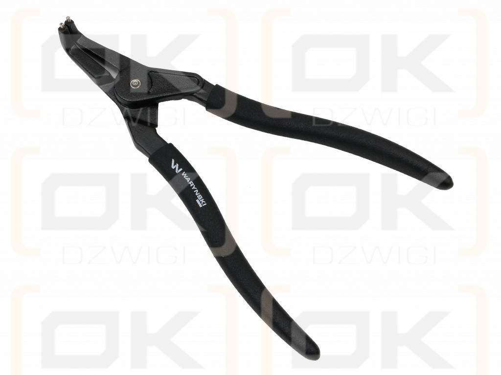 Specialized snap ring pliers, 228 mm external bent 9", for mechanical work, Waryński