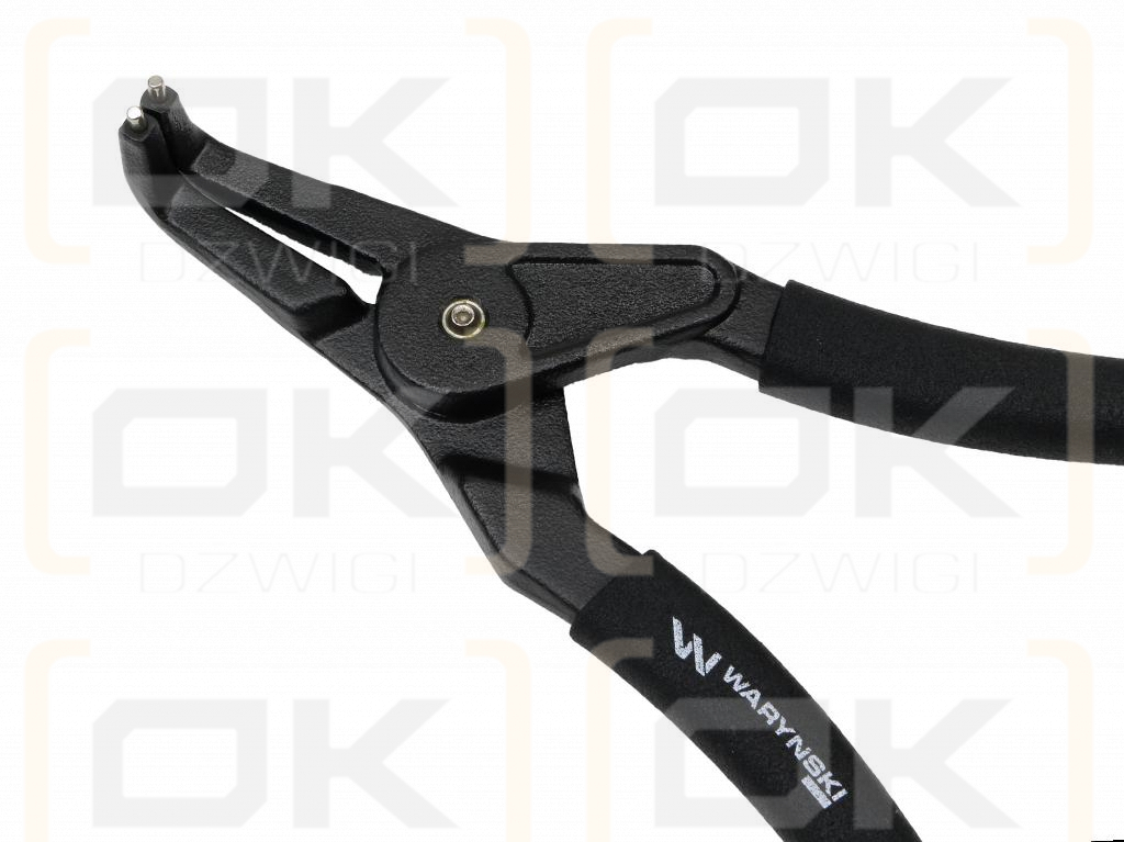 Specialized snap ring pliers, 228 mm external bent 9", for mechanical work, Waryński