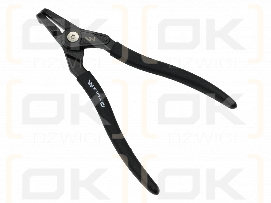 Specialized snap ring pliers, 228 mm external bent 9", for mechanical work, Waryński