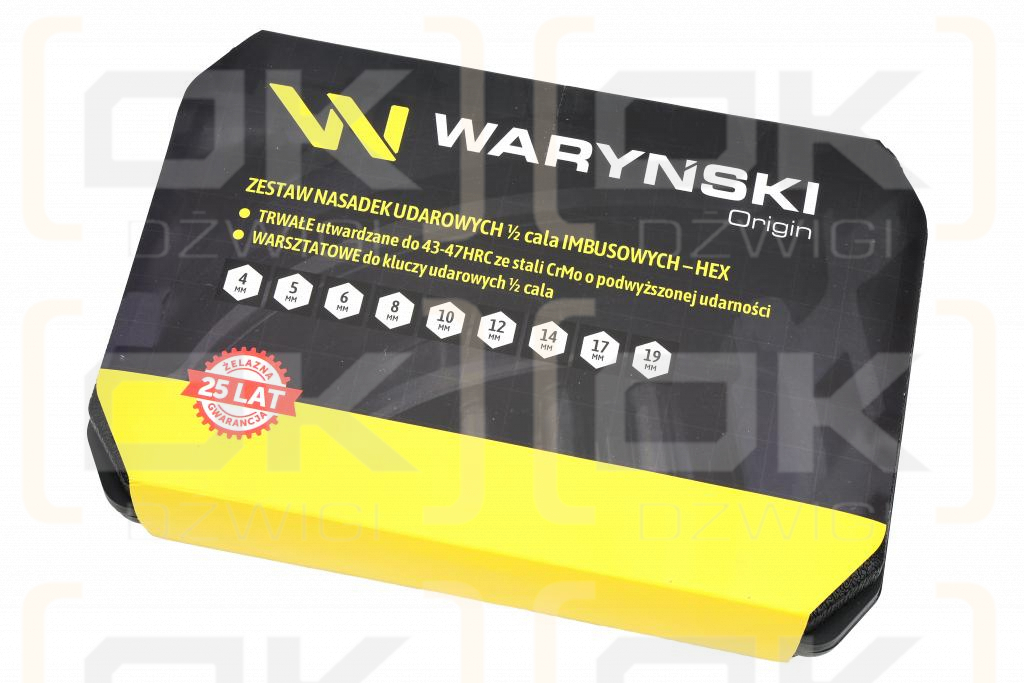 Zestaw nasadek udarowych 1/2 imbusowych ze stali CrMo H4-H19 HEX 9 el Waryński