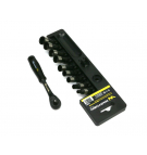 Zestaw 10 el nasadki 1/4 4 6 8 9 10 11 12 13 14 z grzechotką L Waryński