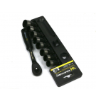 Zestaw L nasadek 3/8 15 16 17 18 19 20 22 24 mm z grzechotką Waryński