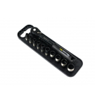 Zestaw 12 el. nasadki 3/8  przedłużka 12.5 cm grzechotka  9 10 11 13 14 Waryński