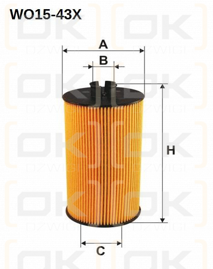 Wkład filtra oleju WO15-43X Sędziszów