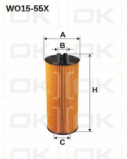 Wkład filtra oleju WO15-55X Sędziszów