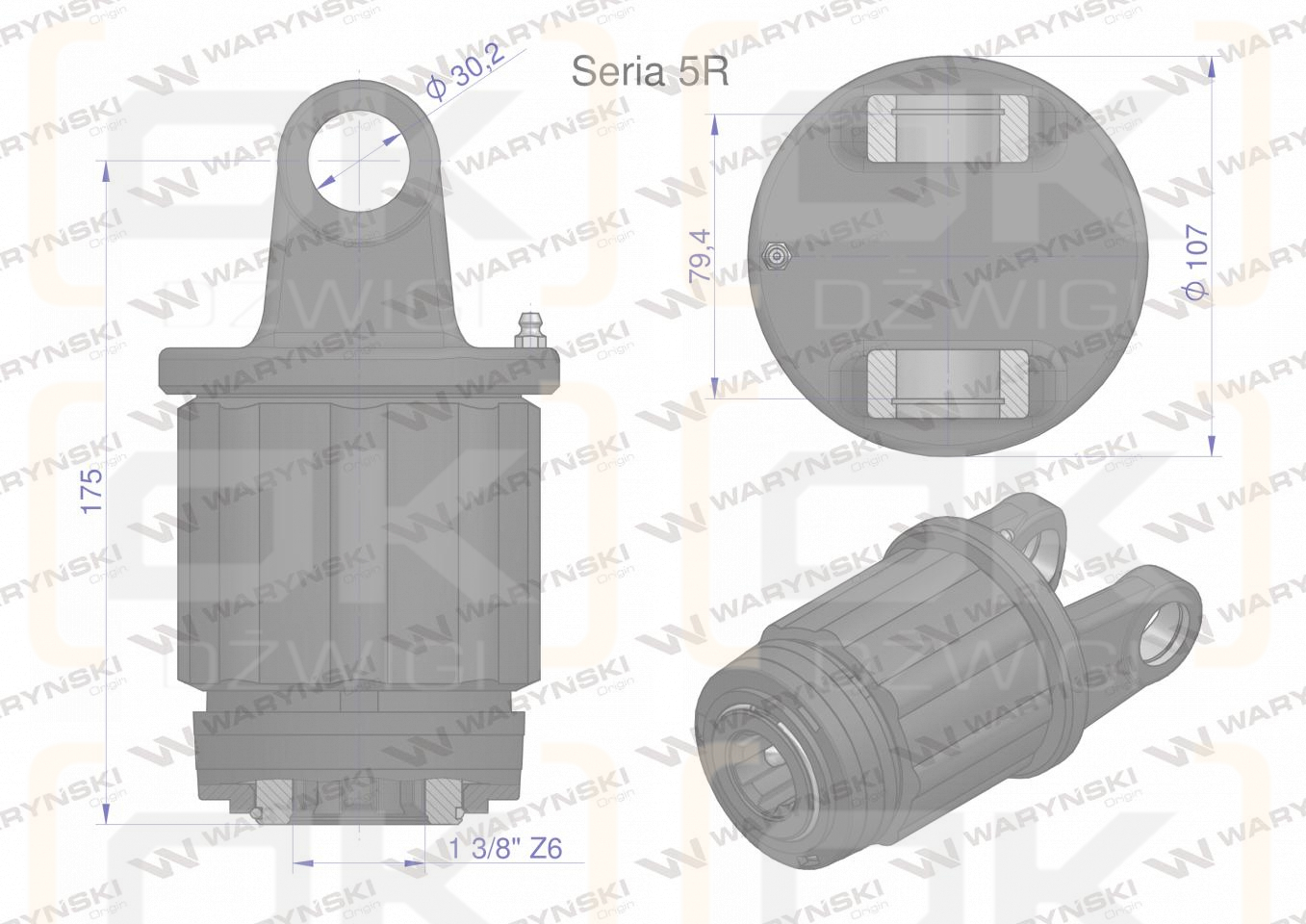 Sprzęgło zapadkowe wału Seria 5R 500 Nm - 1 3/8 Z6 WARYŃSKI