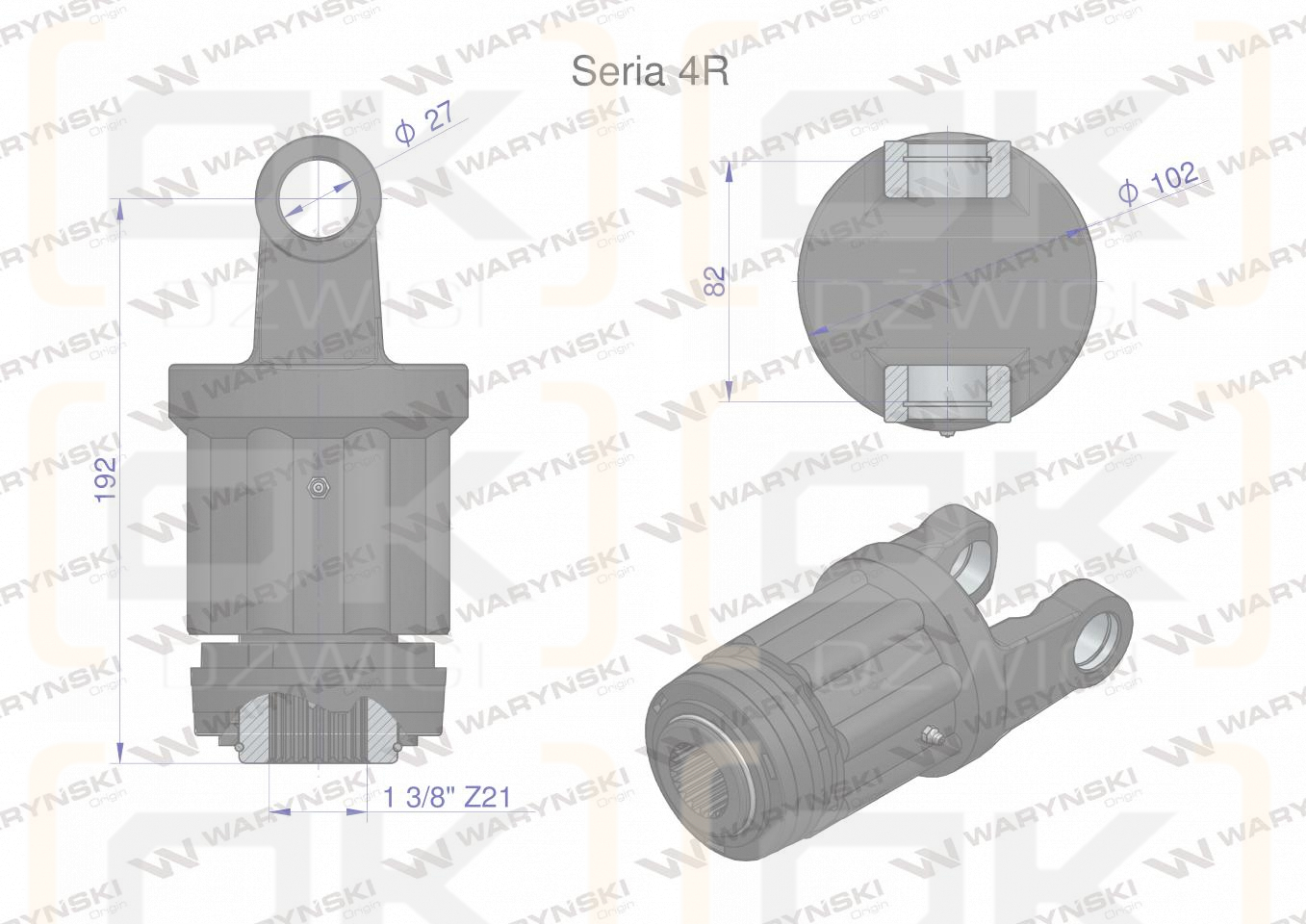 Clutch, ratchet shaft 900Nm Series 4R 1 3/8 - Z21, Waryński