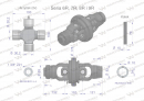 Articulación de gran ángulo, completa Eje serie 6R 7R 8R 9R para tubo 54X4 - 1 3/8 Z21, Waryński