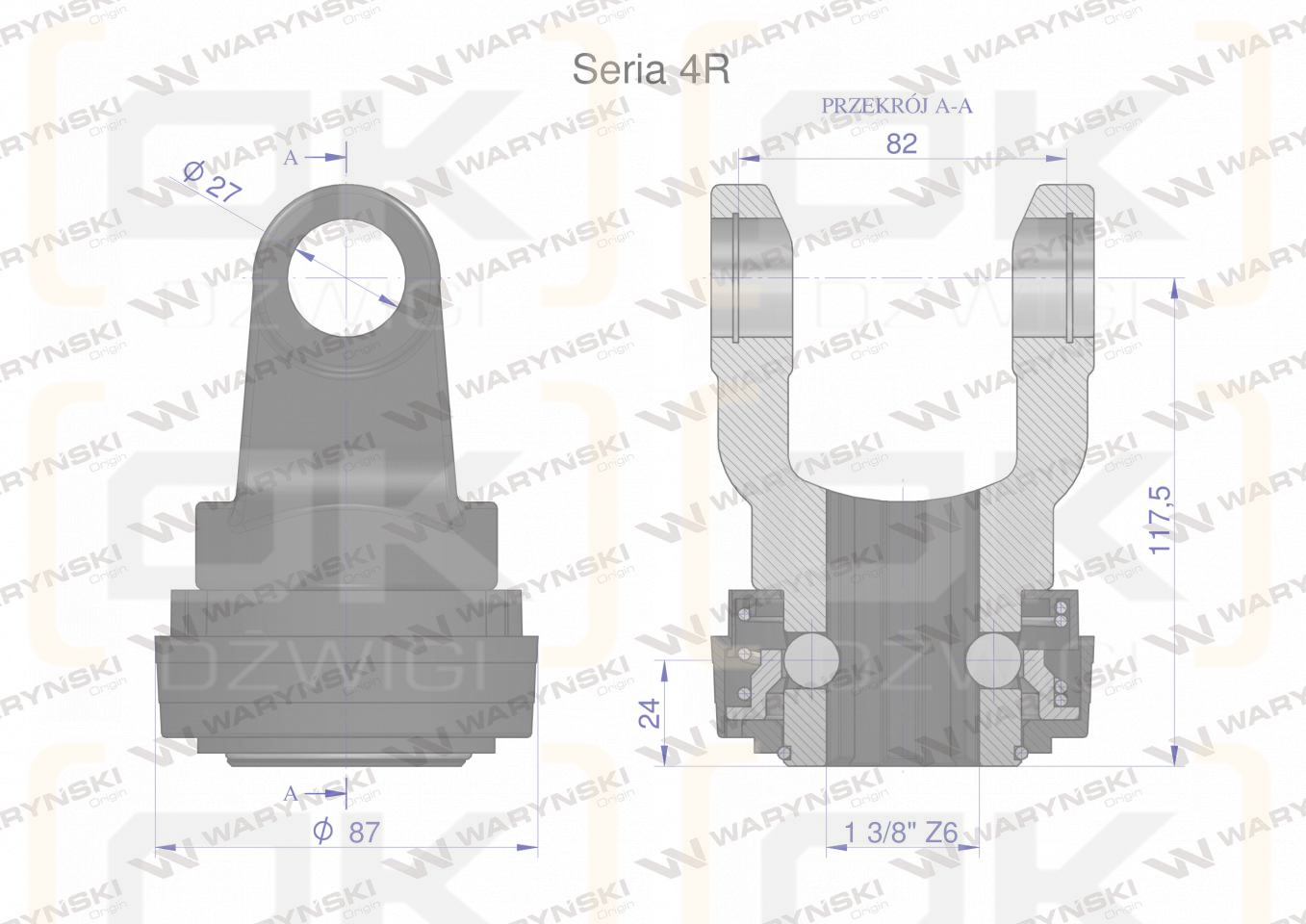 Widłak z pierścieniem 1 3/8 Z6 - 27X82 Seria 4R CE2020 Waryński