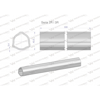 Rura zewnętrzna Seria 2R i 3R do wału 460 przegubowo-teleskopowego 43.5x3.4 mm 335 mm WARYŃSKI