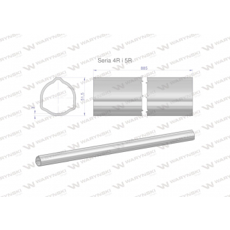Rura zewnętrzna Seria 4R i 5R do wału 1010 przegubowo-teleskopowego 51.5x3 mm 885 mm WARYŃSKI