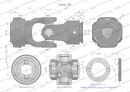Przegub kompletny z krzyżakiem 27X74.6 seria 3 do rury zewnętrznej 43.5mm Waryński