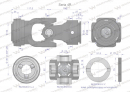 Przegub kompletny z krzyżakiem 27X82 seria 4 do rury zewnętrznej 51.5mm Waryński