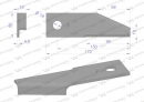 Nóż obrotowy rozdrabniacz słomy sieczkarnia podgięty 173x50x4.5mm otwór 18 zastosowanie 87031976 New Holland WARYŃSKI ( sprzedawane po 25 )