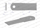 Nóż obrotowy rozdrabniacz słomy sieczkarnia 173x50x5mm otwór 18 zastosowanie 84437624 281445N New Holland WARYŃSKI ( sprzedawane po 25 )