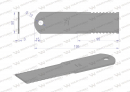 Nóż stały rozdrabniacz słomy sieczkarnia 195x50x3mm otwór 12 zastosowanie 746813 Claas WARYŃSKI ( sprzedawane po 25 )