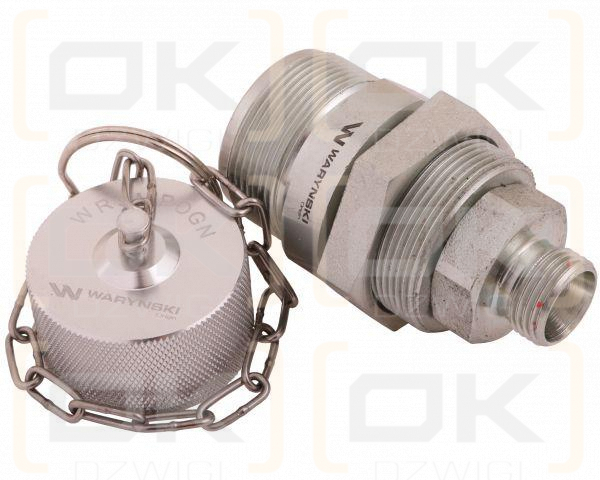 Komplet - Zawór gniazdo (Bizon) M18x1.5 skręcane (ZSR6160101) z gwintowaną pokrywą/osłoną aluminiową Waryński