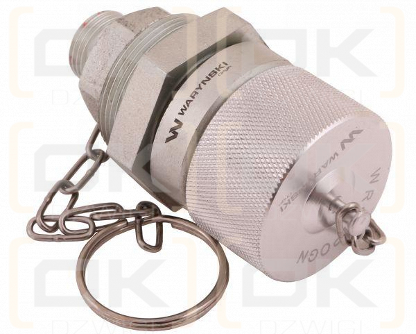 Komplet - Zawór gniazdo (Bizon) M18x1.5 skręcane (ZSR6160101) z gwintowaną pokrywą/osłoną aluminiową Waryński