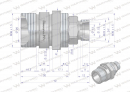 Komplet - zawór gniazdo M22x1.5 skręcane (50490020) z gwintowaną pokrywą/osłoną aluminiową Waryński