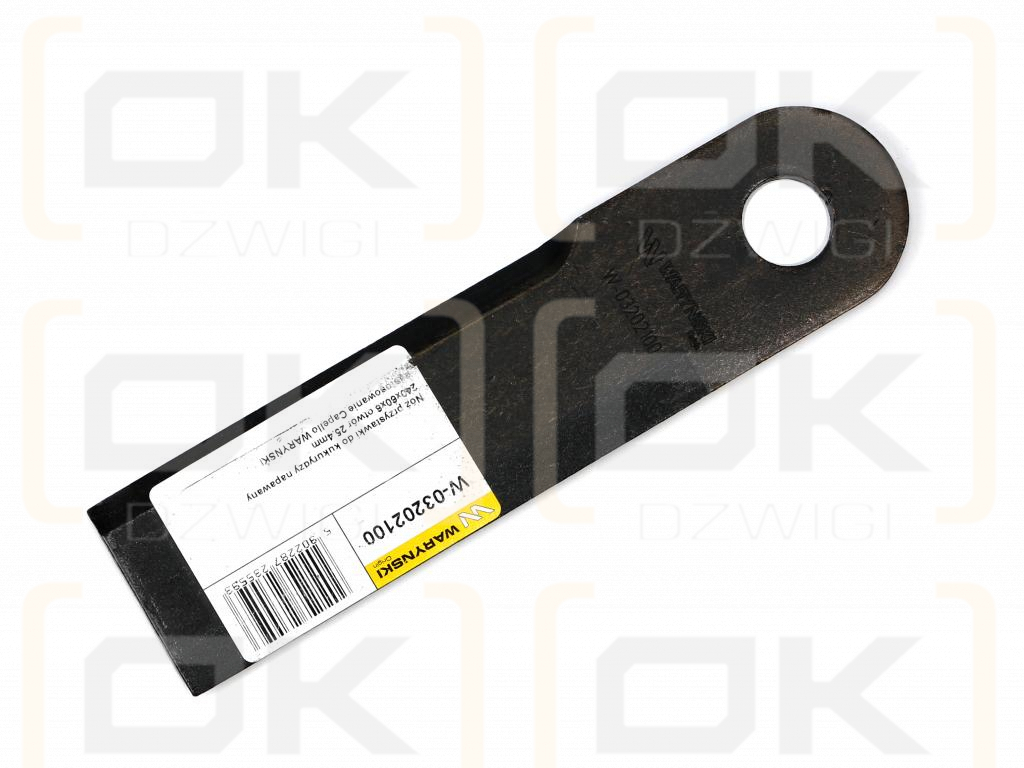 Nóż przystawki do kukurydzy napawany 240x60x6 otwót 25.4mm zastosowanie Capello WARYŃSKI