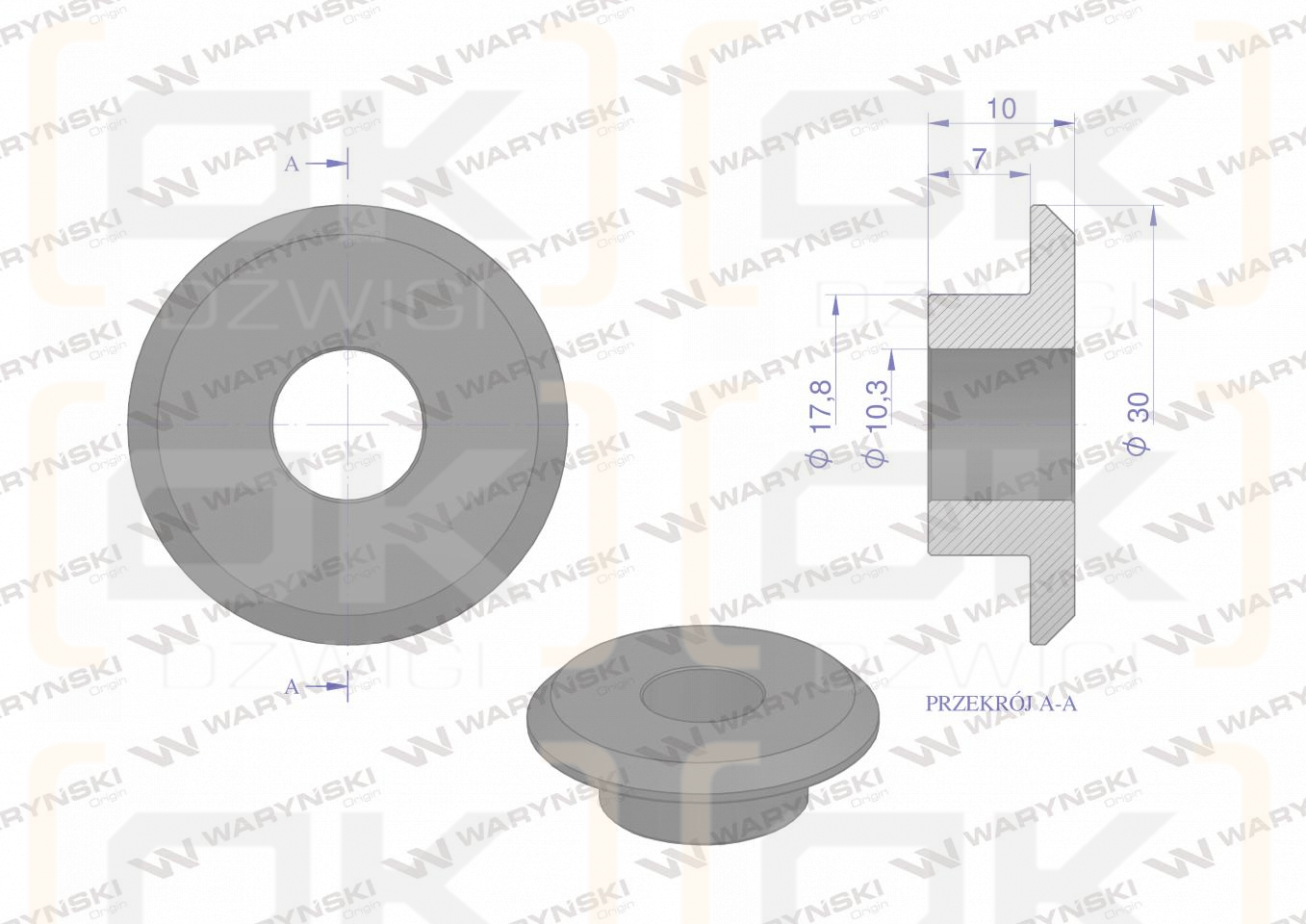 Tulejka wewnętrzna noża rozdrabniacza 18mm do noża 4mm zastosowanie Claas Waryński (sprzedawane po 25)