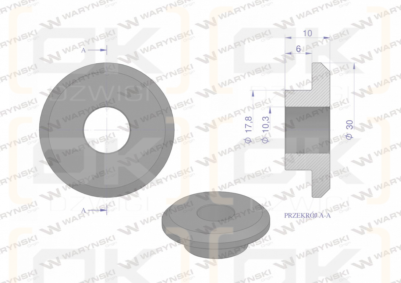 Tulejka wewnętrzna noża rozdrabniacza 18mm do noża 3mm zastosowanie Claas Waryński (sprzedawane po 25)