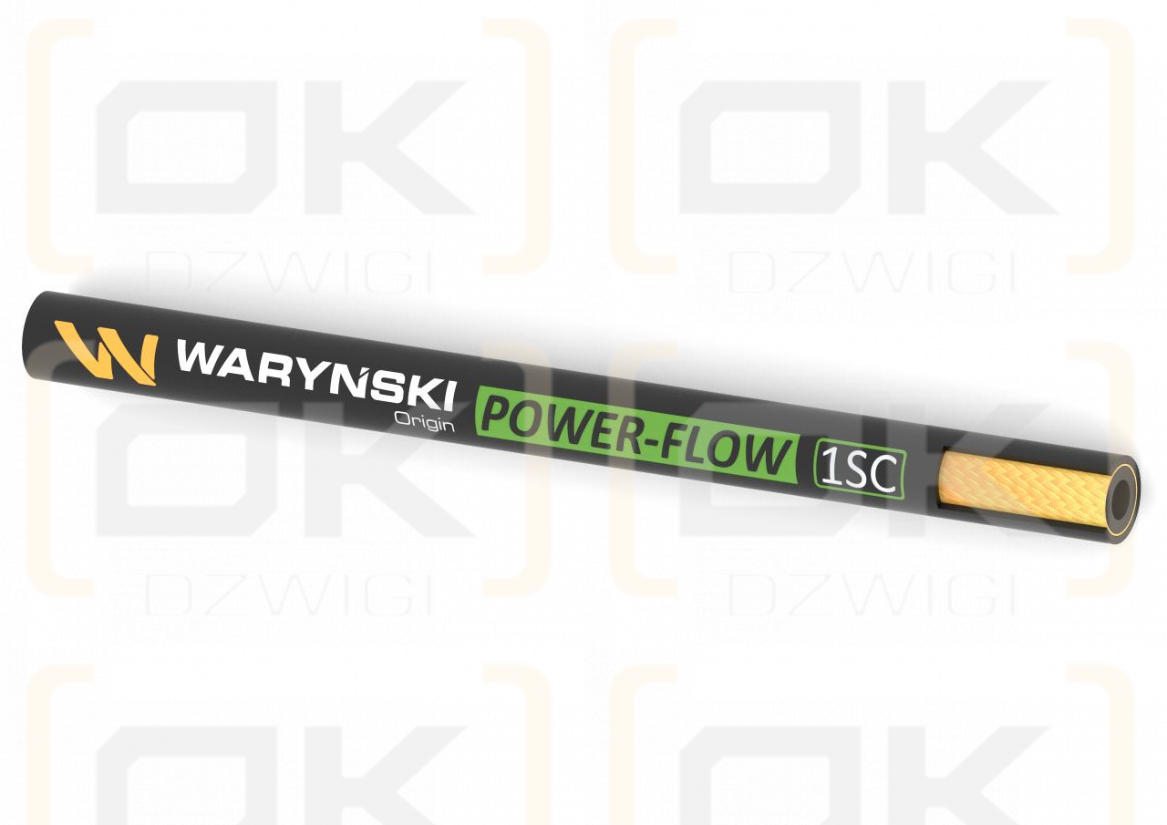 Wąż hydrauliczny do zakuwania POWER-FLOW 1SC DN06 1-oplotowy 225 Bar Waryński (sprzedawany po 25m)