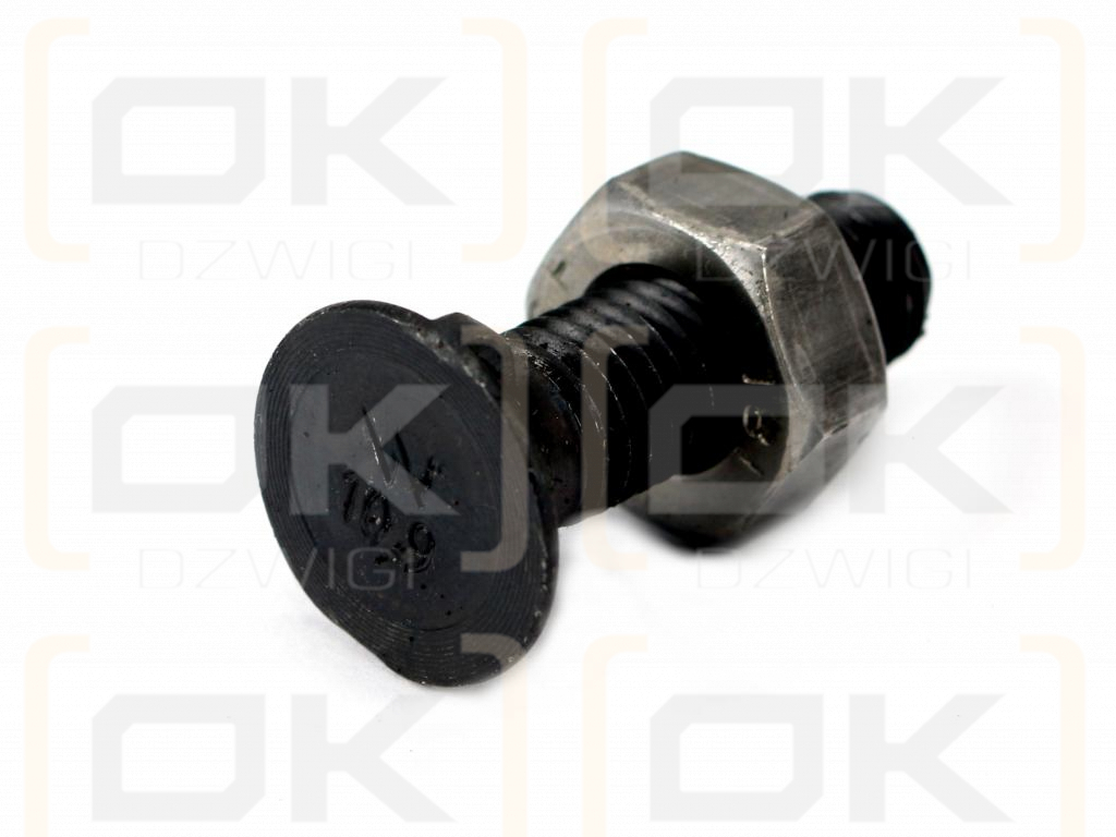 Śruba kpl. płużna dwunoskowa większy łeb M12x30 mm kl.12.9 Waryński ( sprzedawane po 25 )