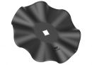 Talerz, prosty falowany gruba fala 510 otwór 30x30 grubość 5 mm stal borowa, Waryński