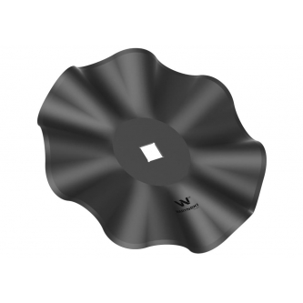 Talerz, prosty falowany gruba fala 510 otwór 30x30 grubość 5 mm stal borowa, Waryński