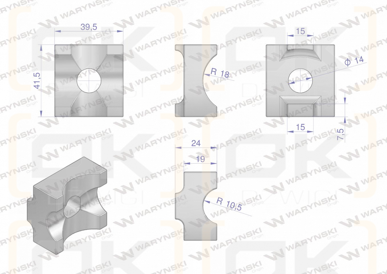Mocowanie palca nakładka zastosowanie Fella Waryński ( sprzedawane po 5 )