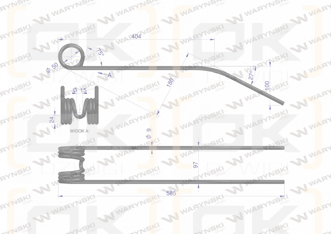 Palec zgrabiarka zastosowanie Deutz Fahr WARYŃSKI W-16606394