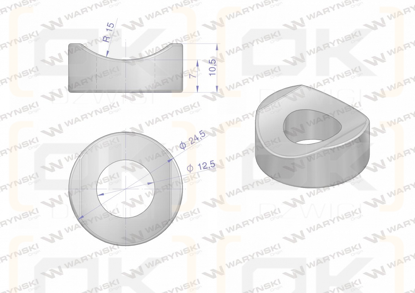 Mocowanie palca podkładka zastosowanie Vicon Waryński ( sprzedawane po 5 )