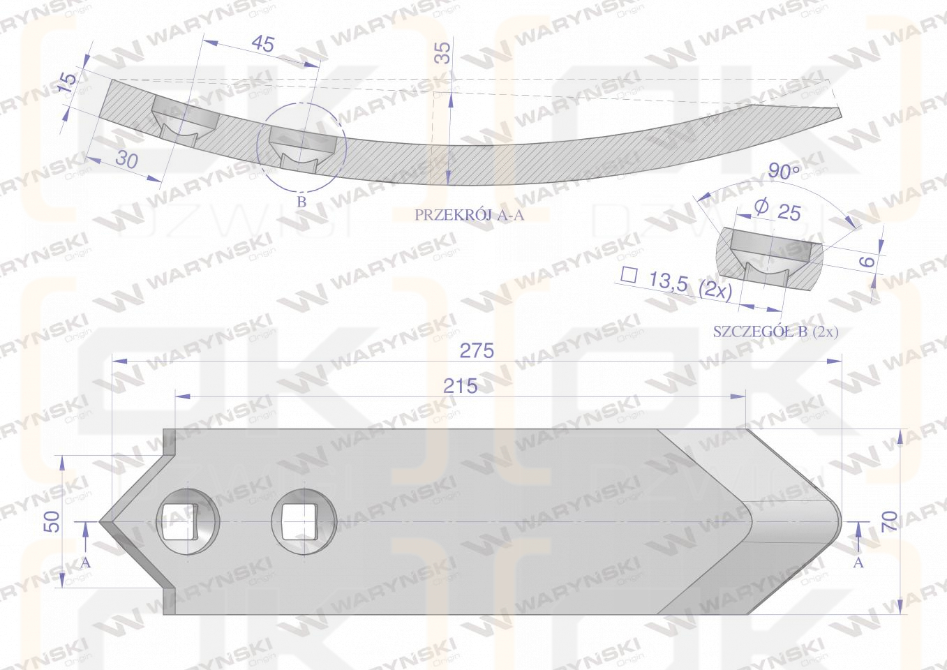 Pico de Coulter, aplicación Unia Cross, Waryński