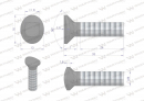 Śruba kpl. redliczkowa półokrągła M8x33 mm kl. 8.8 Waryński ( sprzedawane po 25 )