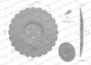 Plate, toothed Z-24 fi 460 mounting 4/98 thickness 3.5 mm pressed boron steel, Unia Ares 1680130040, Waryński