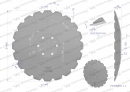 Toothed disc Z-20 fi 460 mounting 6/120 thickness 3.5 mm boron steel straight hub, Tolmet, Waryński