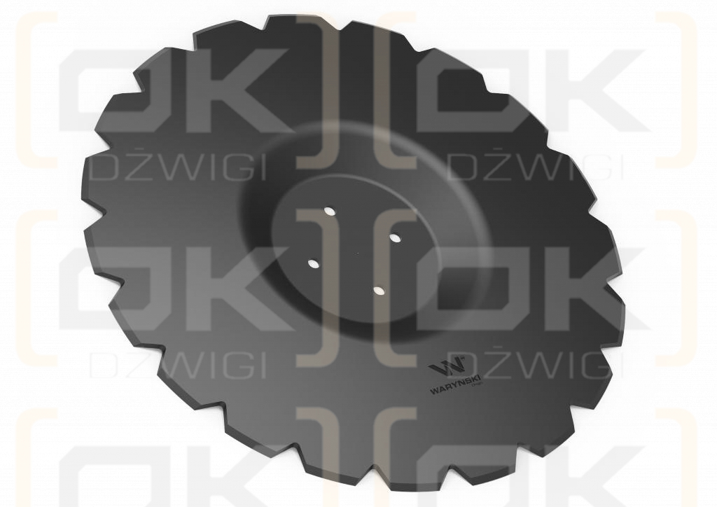 Talerz uzębiony Z-20 fi 560 mocowanie 4/98 grubość 4.5 mm przetłoczony stal borowa WARYŃSKI R