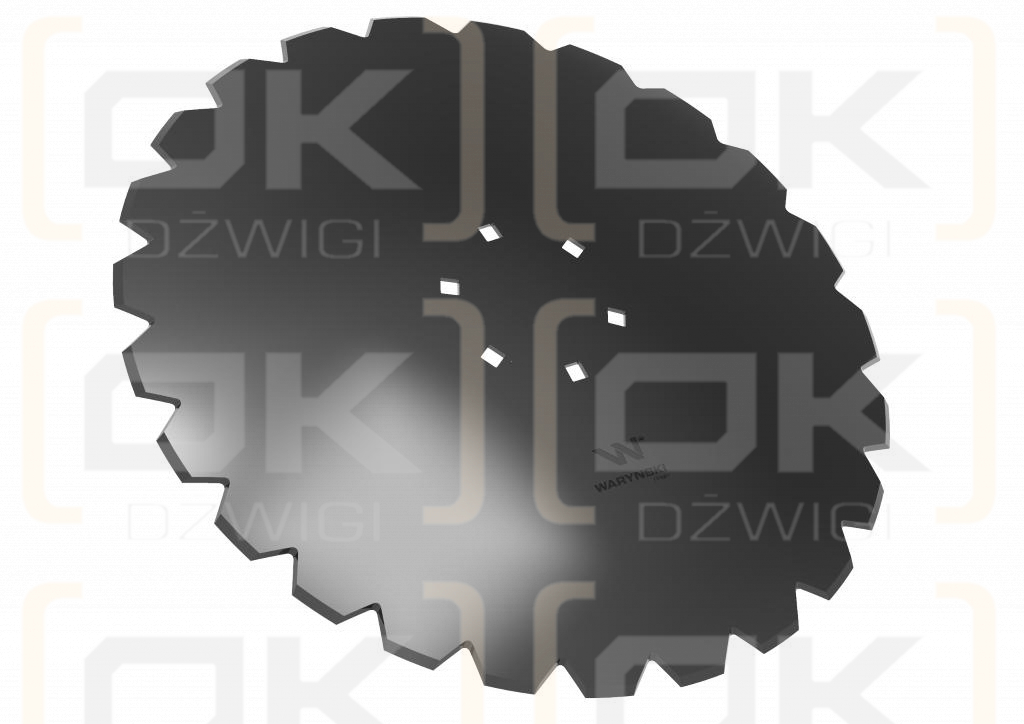 Talerz uzębiony Z-24 fi 560 mocowanie 6/120 grubość 4 mm stal borowa WARYŃSKI R