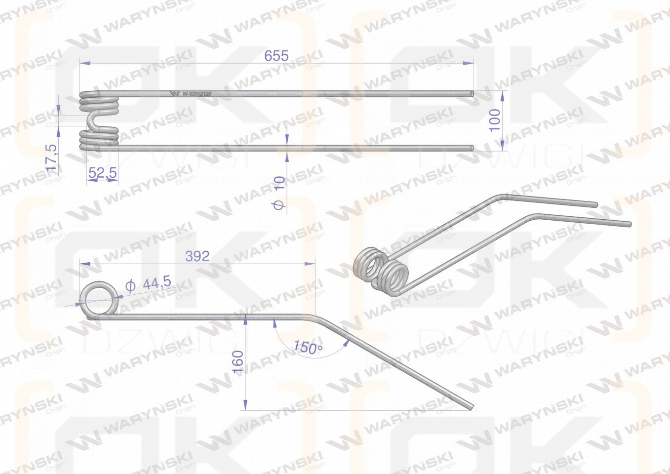 Palec, sprężysty FI 10, ZKT 350-420 OC SM zastosowanie InterTech, Waryński
